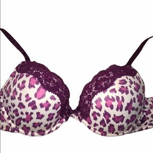 🔥Aerie Purple Lace Leopard Print Padded Bra - 34B